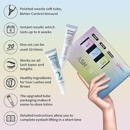 Libeauty Lash Lift Kit, Brow Lamination Kit, Lash Perm Kit, Eyelash Perm Tube Design, Precise Control, Convenient Storage, Simple Operation, Suitable For Home And Salon