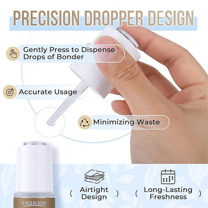 LASHVIEW Lash Bonder for Eyelash Extension,Lash Sealant,Glue Accelerator,Super Bonder Longer Retention,Low Irritation, Water Oil Proof,Increase Lash Retention by up to 60% (20ml)