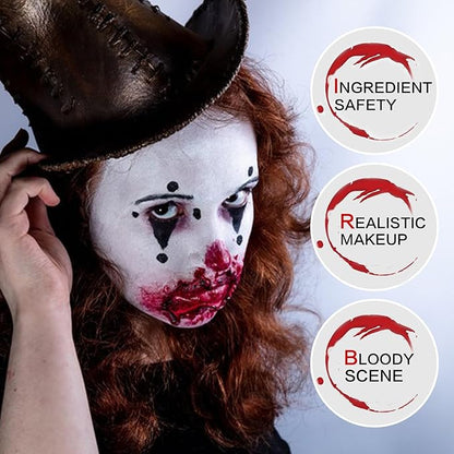 Halloween Makeup Kit - Washable Fake Blood Spray, Gel, and Sponge - Special Effects Kit for Vampire Zombie SFX Cosplay