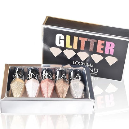 5 Pcs Glitter Eyeliner Liquid Eyeshadow Diamond Colorful Set with Shimmer and Waterproof for Gift Eye Glitter Makeup (Type A)