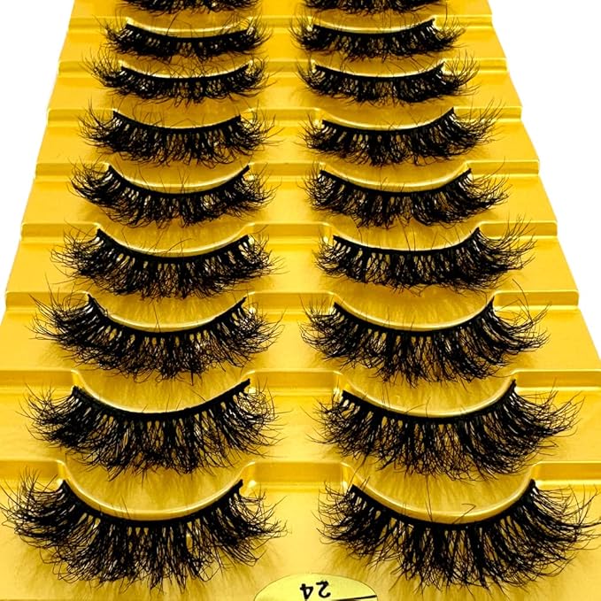 HBZGTLAD Soft Mink Eyelashes 3D Curl Winged End Eye Elongated Fake Lashes Thick Handmade Natural False Eyelash Messy Cross Lash Wholesale (6D24)