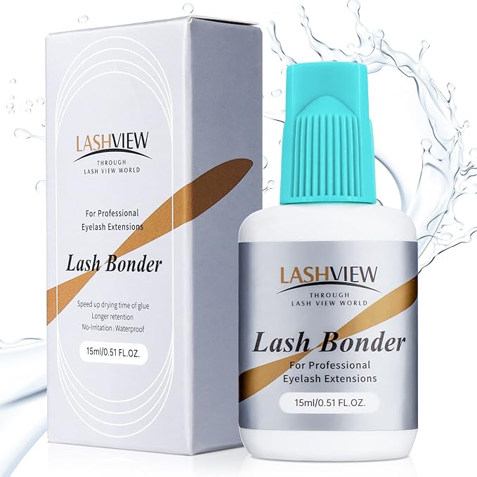LASHVIEW Lash Bonder for Eyelash Extension,Lash Sealant,Glue Accelerator,Super Bonder Longer Retention,Low Irritation, Water Oil Proof,Increase Lash Retention by up to 30% (15ml)