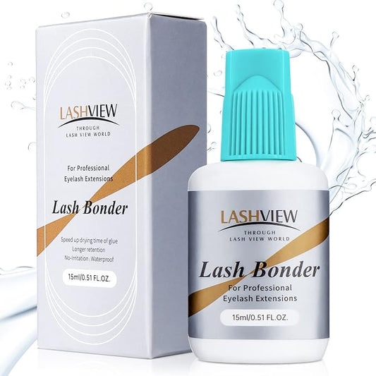 LASHVIEW Lash Bonder for Eyelash Extension,Lash Sealant,Glue Accelerator,Super Bonder Longer Retention,Low Irritation, Water Oil Proof,Increase Lash Retention by up to 30% (15ml)