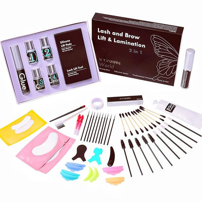 Lash Lift Brow Lamination 2 in 1, Rapid Eyelash and Eyebrow Lifting Kit, DIY Perming Lashes at Home Or Salon Usage Be Eye Voluminous for 6 Weeks about 10 Applications (5ml-Portable Lash & Brow Lift)