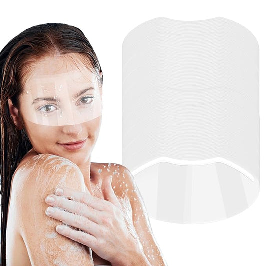 TOROKOM 60PCS Shower Face Eye Shields, Clear Face Shield Eye Shields for After Surgery Shampoo, Eyebrow Shower Visor for Salon Supplies Makeup Eyelash Extensions