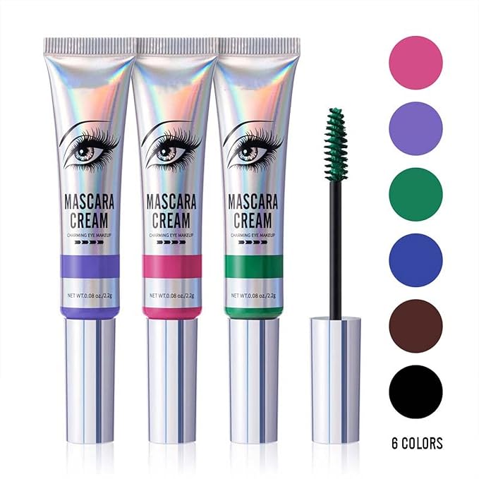 6 Colors Mascara Set, Colorful Mascara Waterproof Long-lasting Volumising Lengthening Curling, Create 3D Charming Eye Makeup, Brilliant Halloween/Christmas Gift Set for Women Teenage Girls#1
