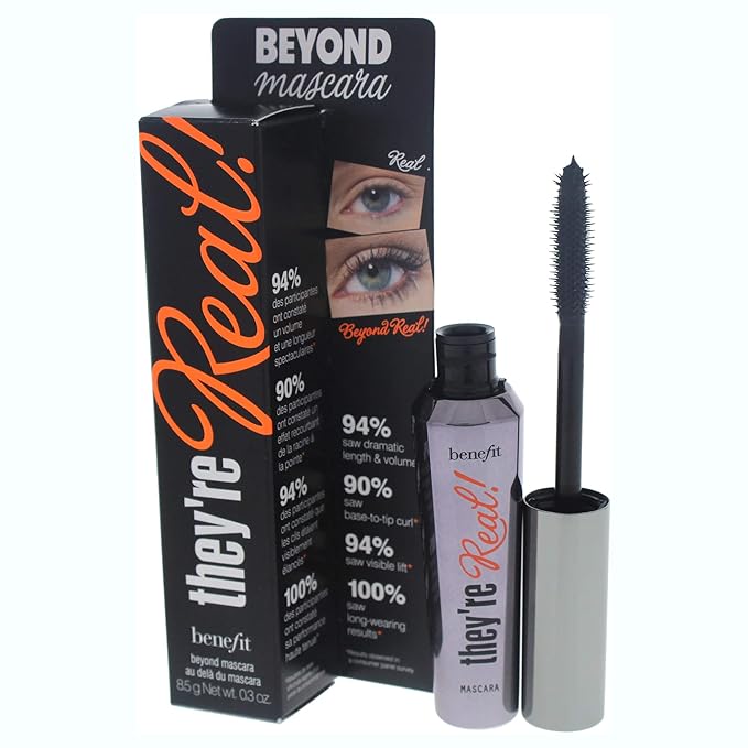 Benefit They're Real! Mascara, Beyond Black, 0.3 Ounce (Pack of 2)