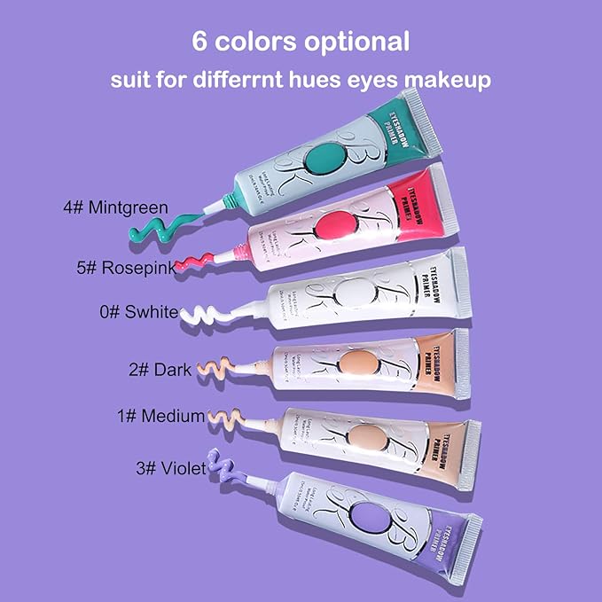 Matte Eye Primer - Long-lasting Waterproof & Smudgeproof Eyeshadow Base - Prevents Oily Lids & Creasing - For Any Shadow Makeup Setting (Medium)