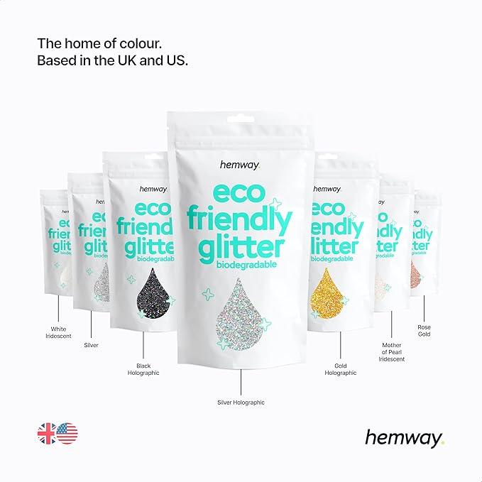 Hemway Eco Friendly Biodegradable Glitter 100g / 3.5oz Bio Cosmetic Safe Sparkle Vegan for Face, Eyeshadow, Body, Hair, Nail and Festival Makeup, Craft - 1/24" 0.04" 1mm - Silver Holographic