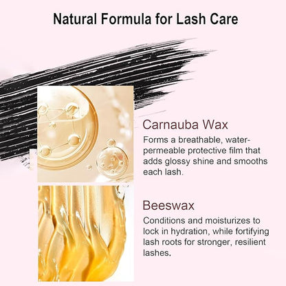 Lengthening Black Mascara for Fine Short Lashes & Older Women – Quick-Drying, Smudge-Proof & Waterproof – Natural-Looking Length, Dual-Sided Brush - Swivel Brush Handle, Glides to Every Lash Angle