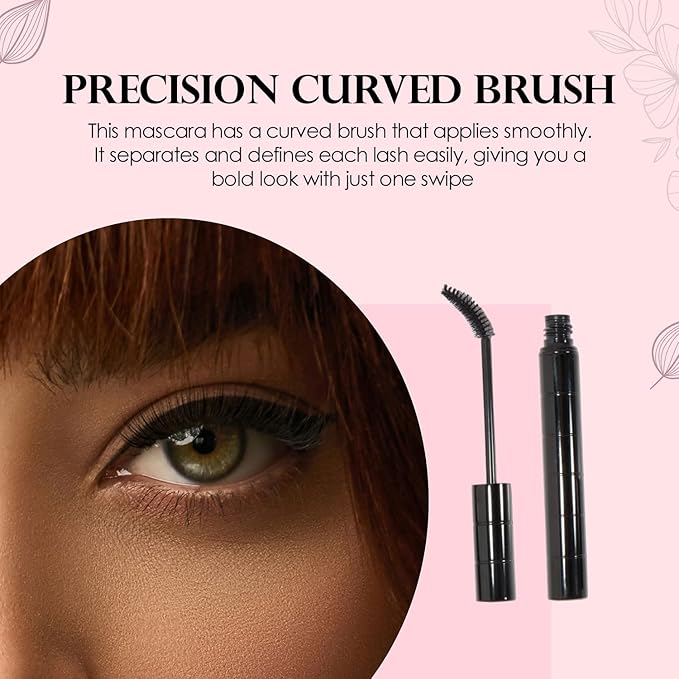 Vera Moore Mascara for Ultimate Volume & Long Lashes, Telescopic & Tubing Options, High-Definition Finish, Smudge-Proof, All-Day Wear, Easy Removal (Brown, 0.28 oz)
