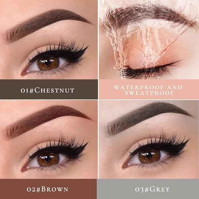 Microblading Eyebrow Pen, Waterproof Microblading Eyebrow Pen Pencil Natural Makeup Fine Stroke Eyebrow Pencil, Upgraded Eye Brown Makeup Long-Lasting Waterproof Eyebrow Pencil (Gray)