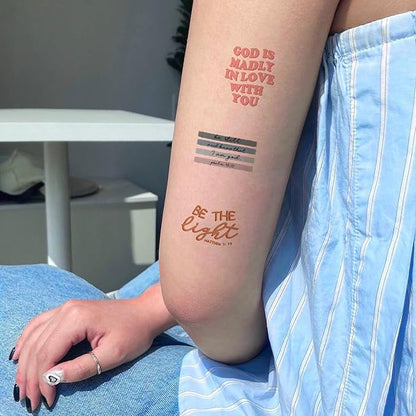 Christian Temporary Tattoos for Kids,80 Pcs Bible Verse Fake Temporary Tattoo for Adult Women Men Christian Party Favors Body Decorations Supplies,God Bless Classic Quote Tattoos for Boys Girls Q735