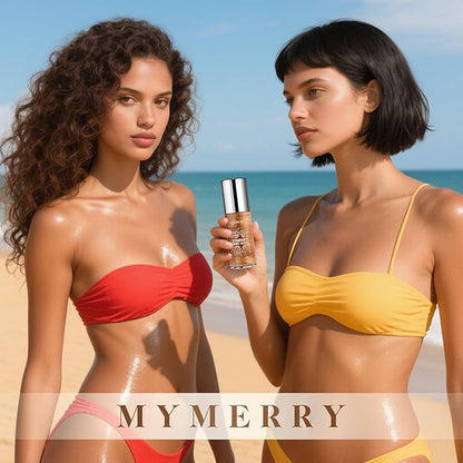 Body Shimmer Oil, Liquid Highlighter Bronzer Body Glitter Oil Long Lasting Moisturizing for Face Makeup Lotion Illuminate Serum Glow Shimmer Skin 50ml/1.7 Fl Oz（Bronze Brown #01）