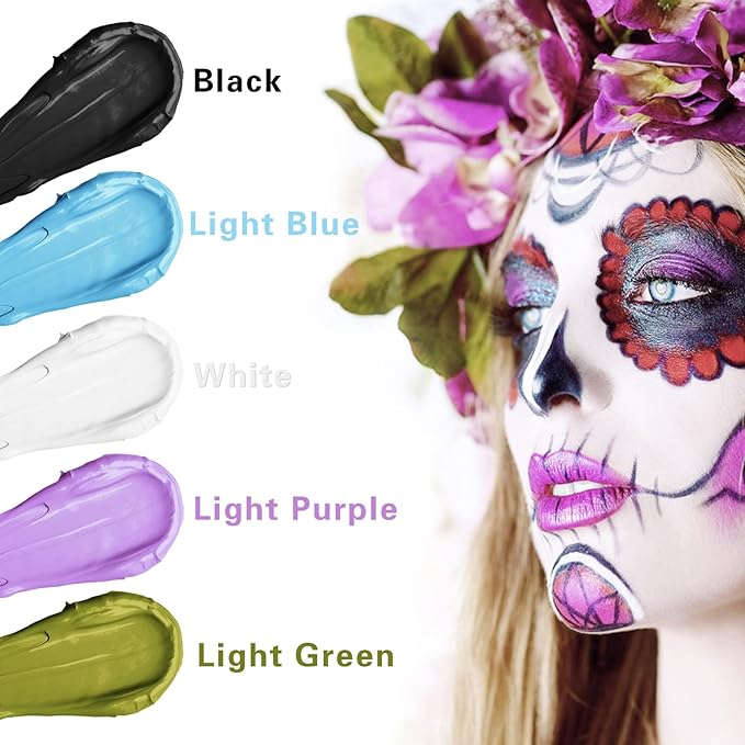 MEICOLY Purple Face Paint Stick(1.06 Oz),Cream Lavender Periwinkle Body Paint ,Sweatproof Waterproof Purple Eye Black for Sports,Violet Lilac Face Paint for Halloween SFX Ursula Cosplay,Light Purple
