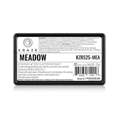 Kraze FX Dome Stroke - Meadow (25 gm), Professional 1-Stroke Split Cake, Hypoallergenic, Non-Toxic, Water Activated Face & Body Painting Makeup Supplies for Sensitive Skin, Kid Safe, Adults