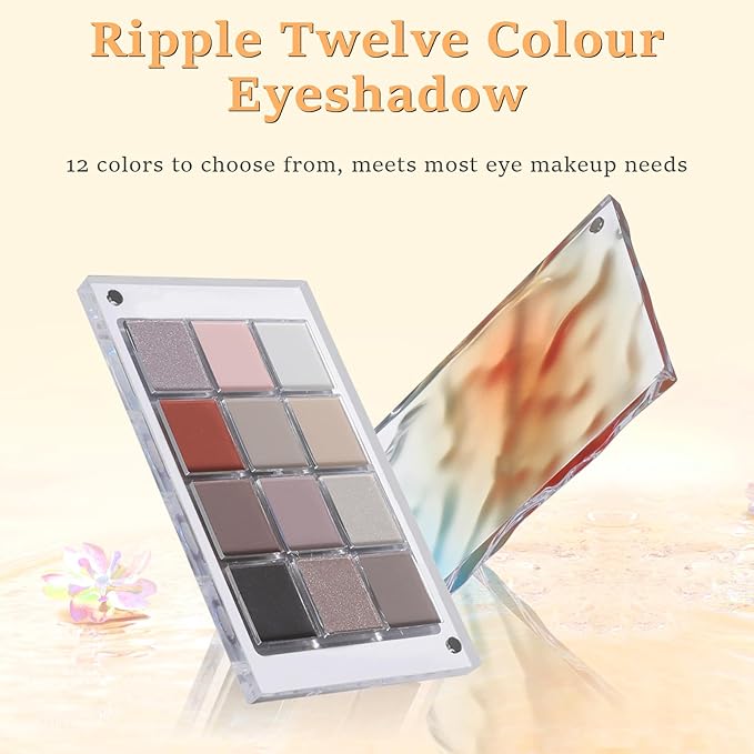 12 Color Cool Toned Eyeshadow Palette – Matte & Shimmer – Smokey, Neutral & Metallic Shades – Long-Lasting, Waterproof & Blendable – Professional & Everyday Eye Makeup