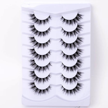 Cat Eye Natural Lashes Wispy False Eyelashes Short Fluffy Fake Lashes- 7 Pairs, ZG86