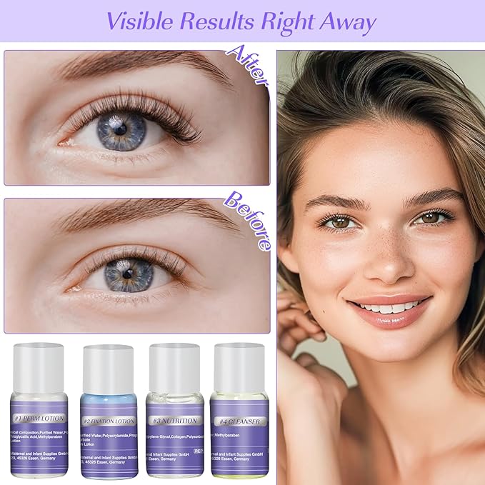 Lash Lift Kit Perm Kit - LZM Eye Lash Lifting Kit, Brow Lamination Kit, Easy to Apply and Long Lasting Finish Eyebrow & Eyelash Lamination, Suitable for Salon & at Home