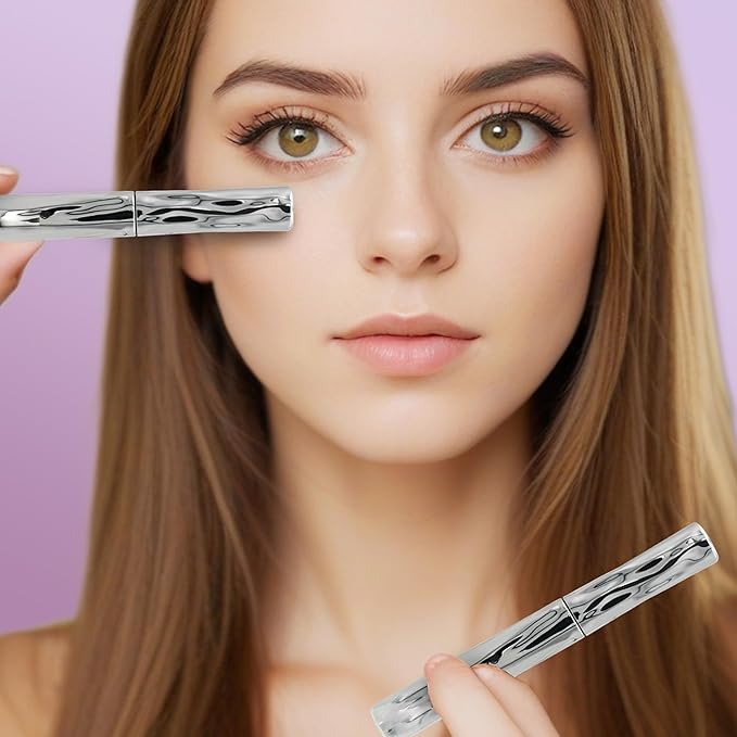 Metallic Tube Eyelash Primer, Volumizing & Lengthening Curling Mascara, Waterproof Smudge-Proof & Long-Lasting Tube Eyelash Primer, Natural Finish