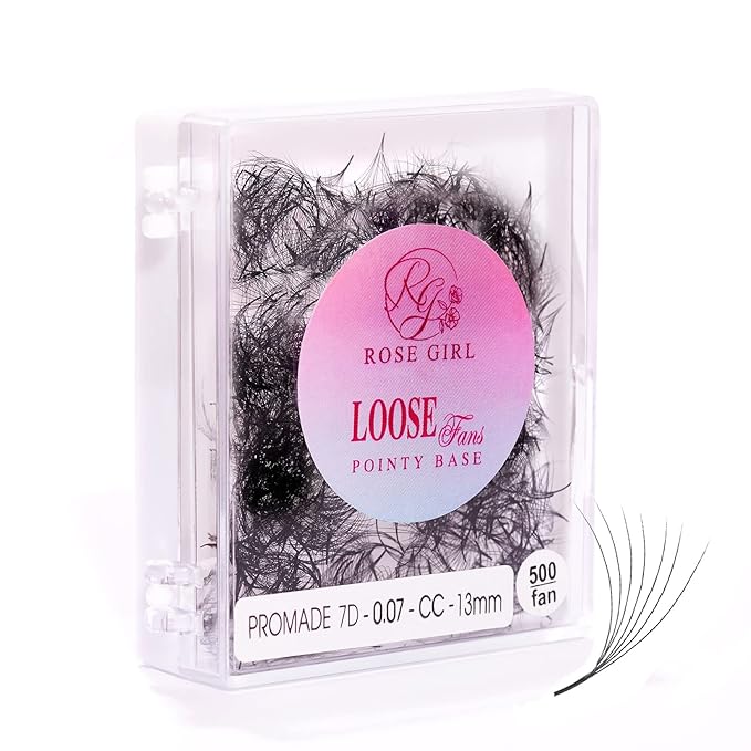 Loose Promade Fans - Natural Look Handmade Volume Eyelashes From 3D To 16D - C CC D DD Curl - False Lashes Extensions - Thickness 0.03~0.1 mm - 8~20 mm Length(7D-0.07-C (15mm))