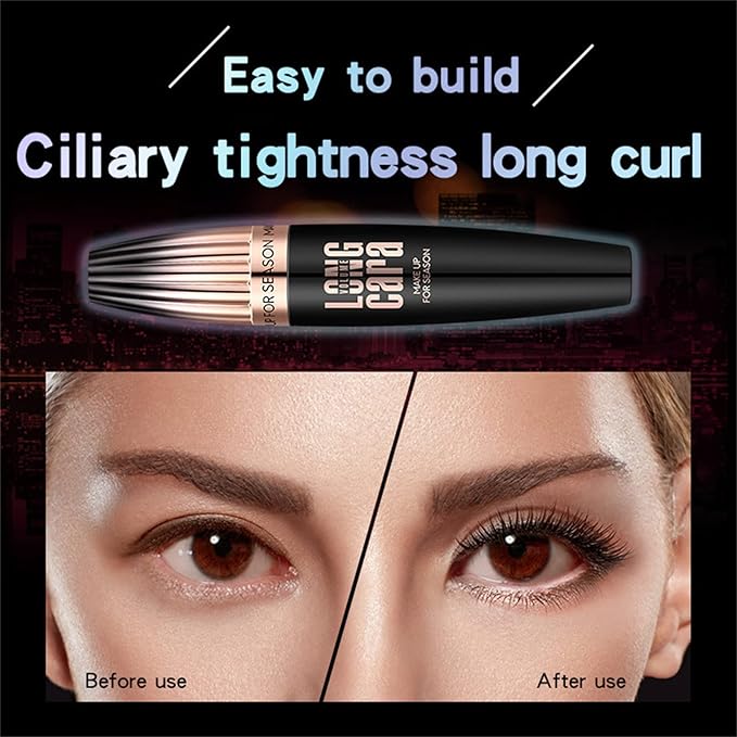 My Amazing Lashes 4D Silk Fiber Lash Mascara - Black, Volume & Length, Waterproof, Smudge Proof, Natural, Long Lasting (1 Pc)