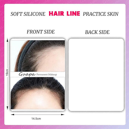 3 pcs White Silicone Hairline Tattoo Skin Scalp Micropigmentation Picture Permanent Makeup Practice Skin (Female Hairline Sheet)