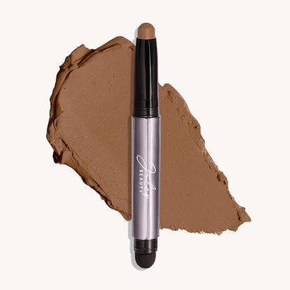 Julep 3pc Set: Eyeshadow 101 Crème-to-Powder Eyeshadow Stick Duo in Beachy & Smoky Tawny Matte + When Pencil Met Gel Long-lasting Eyeliner Pencil in Clay Matte - Blendable, Smudge-Resistant Makeup