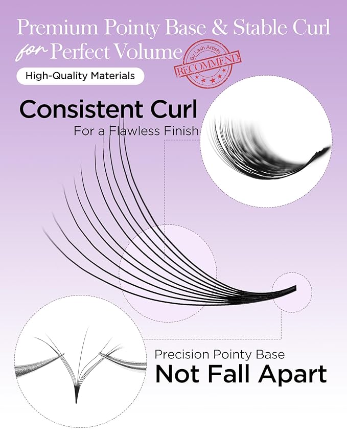 BEYELIAN Premade Lash Fans, 320 Fans Pre Made Fans Volume Lash Extensions 3D 6D 8D 10D 12D 20D 0.07 C/D Curl Save Time Eyelash Extensions for Professional Salon, 8-15mm MIX Easy to Use (10D-0.07-D)