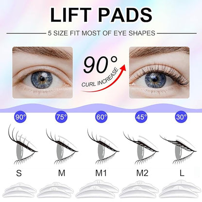 Lash Lift Kit, Brow Color Kit, Professional Eyelash and Eyebrow Perm Kit for Salon & Home Use, Natural Curling, Waterproof, Black, Lasts For 4-6 Weeks, Instruction Manual Include (SET A)