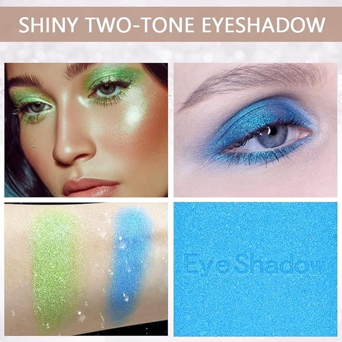 Double color eye shadow, Eyeshadows Creamy, high pigment eye makeup palette, matte shimmer metal eye shadow powder, Blendable, Ultra-Pigmented, Easy to Apply, Matte & Shimmer, (04)