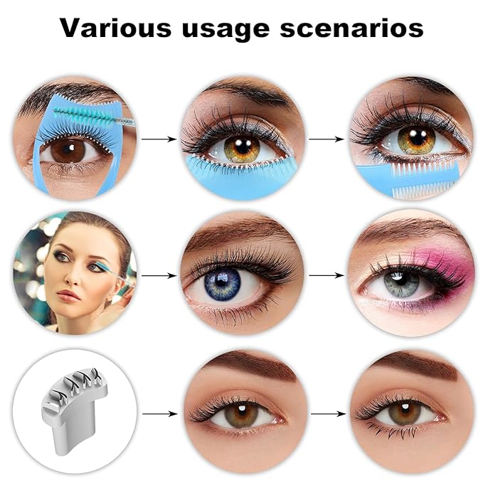 1Pieces 3 in 1 Eyelash Tools Mascara Shield,1PC Paste False Eyelash,10 Pcs Disposable Makeup Applicators, 1 Pairs Lower Eyelash Stamps Tool,1 Eyeshadow and Eyeliner Stencils Pad for Make Up Beginner