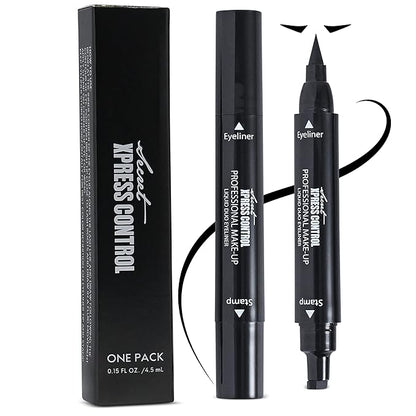 Secret Xpress Control Winged Eyeliner Stamp Waterproof Long Lasting Liquid Black Pen Cat Eye Matte Eye Makeup (Black - 1 Pack)