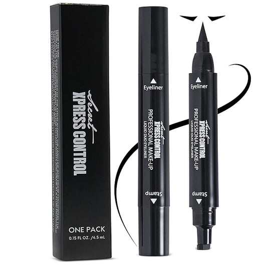 Secret Xpress Control Winged Eyeliner Stamp Waterproof Long Lasting Liquid Black Pen Cat Eye Matte Eye Makeup (Black - 1 Pack)
