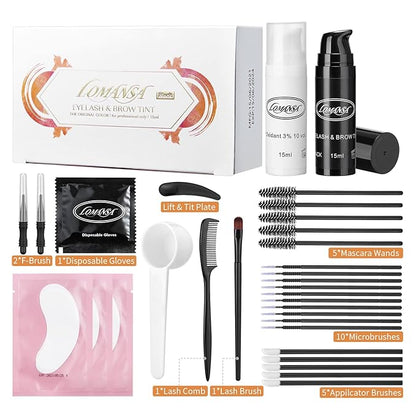 Black Eyelash Color Kit, Instant Fuller Lash and Brow Coloring Kit, DIY Hair Color for Salon Home Use 15ml