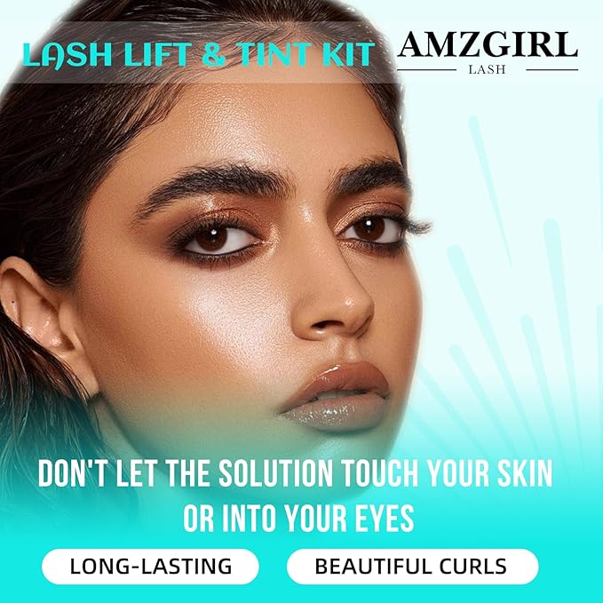 Lash Lift, Eyelash Perm Kit & Black Brow Lamination Kit, Natural Eyelash Curling Lash Extension Set, Lash Perm Kit Detailed Instruction and Complete Tools Achieve Salon-Quality