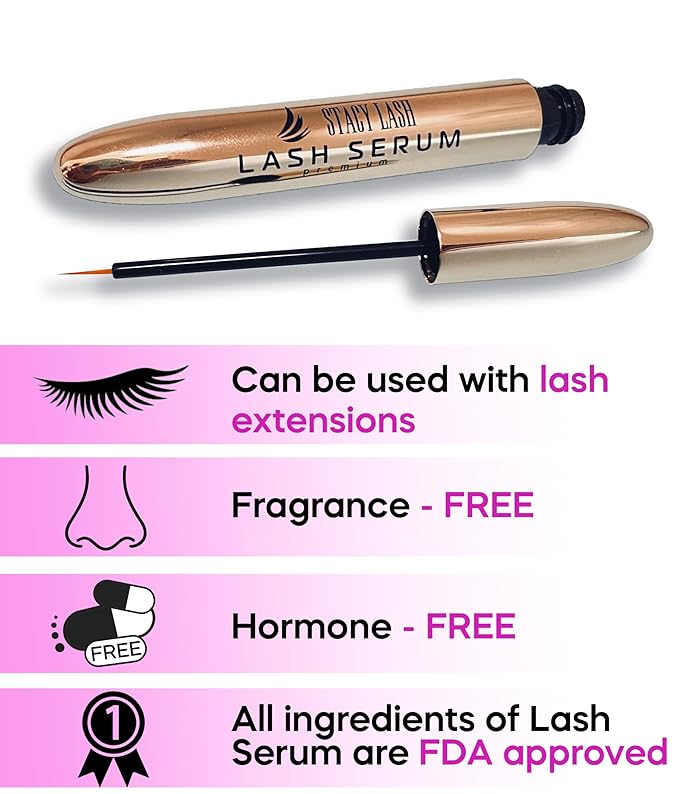 STACY LASH Eyelash Extension Shampoo 1.69 fl.oz Serum 5ml / Eyelid Foaming Cleanser/Supplies for Lashes Growth & Thickness/With Biotin/Enhancing Natural Eyelashes/Professional & Self Use
