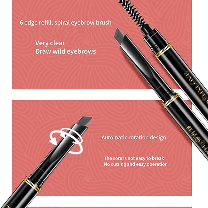 HXLOVE 3-Piece Eyebrow Pencil Set – Long-Lasting, Waterproof, Smudge-Proof Formula for a Natural Finish for All Skin Types & Effortless Application