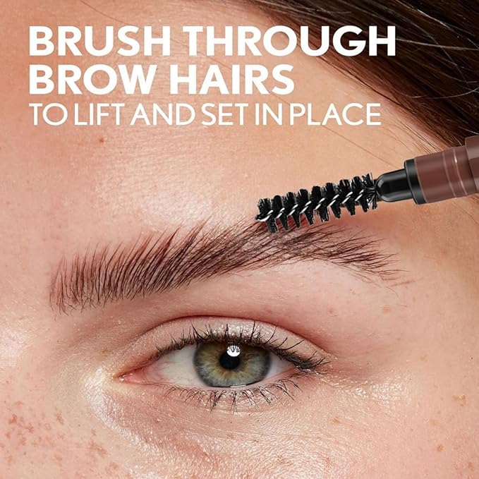 MAEPEOR Eyebrow Pencil 5 Colors Define Shape and Fill Brows with Brush, Longwearing Eye Brow Pencil for Soft Textured Natural Daily Look (05 Dark Brown)