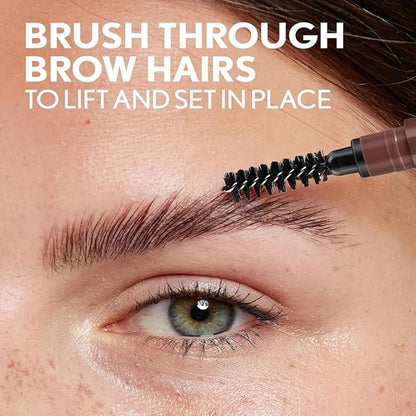 MAEPEOR Eyebrow Pencil 5 Colors Define Shape and Fill Brows with Brush, Longwearing Eye Brow Pencil for Soft Textured Natural Daily Look (05 Dark Brown)