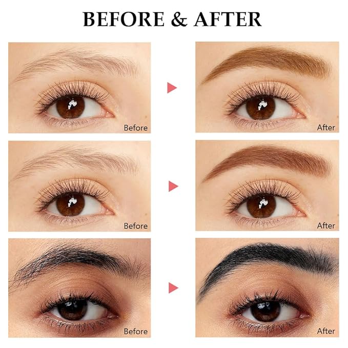 Tinted Thickening Brow Mascara,Brow Fast Sculpt,Waterproof, Transfer-proof, Brush to Fill in Eyebrows and Cover Gray Hairs - Cruelty Free (3pcs 03 Auburn &04 Rich Auburn &08 Black)