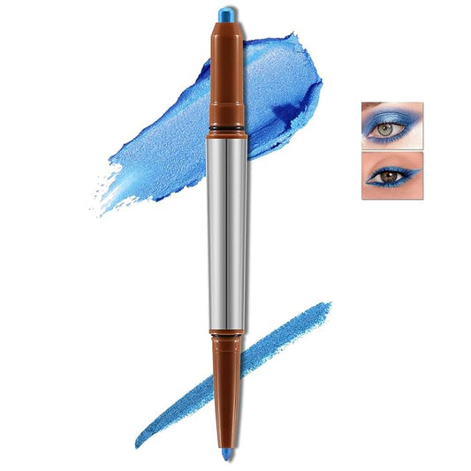 Glitter Eyeshadow Stick, Dual-Ended Eyeshadow Pencil Eyeliner, Eyeshadow Powder and Smooth Eye Liner, Waterproof Makeup Crayon, Long Lasting Eye Brightening Stick