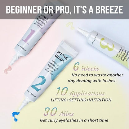 PERMANIA Eyelash Lift Kit, Brow Lamination Kit for Tube Design Easy to Apply for Natural Results Instant Lifting & Curling at Home or Professional Use