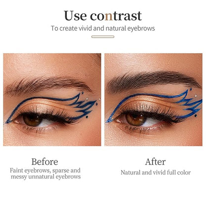 Eyebrow Pencil,Waterproof Microblade Eyebrow Pen,Liquid Waterproof Eyebrow Pencil,Smudge-Proof Brow Pencil Long-Lasting, Natural Looking Eye Makeup Eyebrow Pen(04# Natural Black)