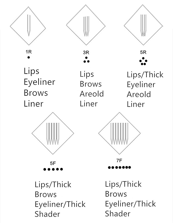 Permanent Makeup Machine, With 10pcs 1RL - Touch Screen Panel Multi Function - LCD Control Panel - Ombre Powder Brows Miroblading Shading Eyeliner Lip Microshading Machine Supplies (Black)