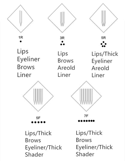 Permanent Makeup Machine, With 10pcs 1RL - Touch Screen Panel Multi Function - LCD Control Panel - Ombre Powder Brows Miroblading Shading Eyeliner Lip Microshading Machine Supplies (Black)