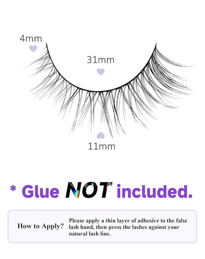Natural Lashes Short Lashes Wispy Lashes Natural Look Natural Eyelashes Wispy False Eyelashes Small Lashes 11mm K41