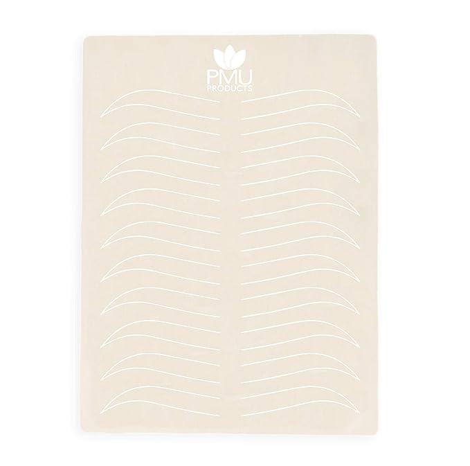 Microblading Practice Skin – 5 Sheets – European Shaped Eyebrow Designs for Cosmetic Tattooing