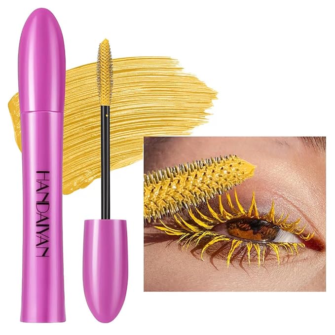 Yellow Mascara Eyelashes Volumizing Lengthening Waterproof Mascara Smudge Proof Longwear Voluminous Curling Defining Eyelash primer tubing non clumping Eye Makeup 04