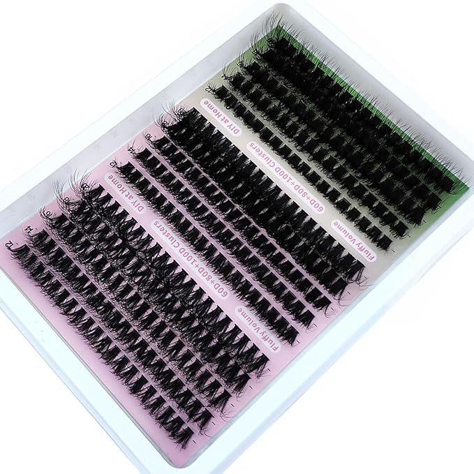 HBZGTLAD Fluffy Cluster Lashes 40D60D80D100D120D Natural Thick Eyelash Clusters D Curl Individual Lashes DIY Eyelashes Extension (15RowsDDCurl60D80D100D)